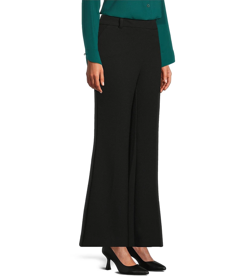 Investments Petite Flare Leg Pull-On Basket Weave Pants