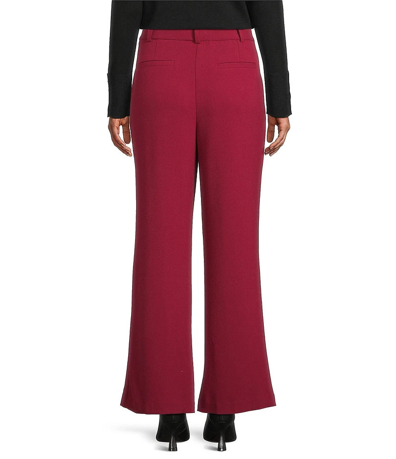 Investments Petite Flare Leg Pull-On Basket Weave Pants