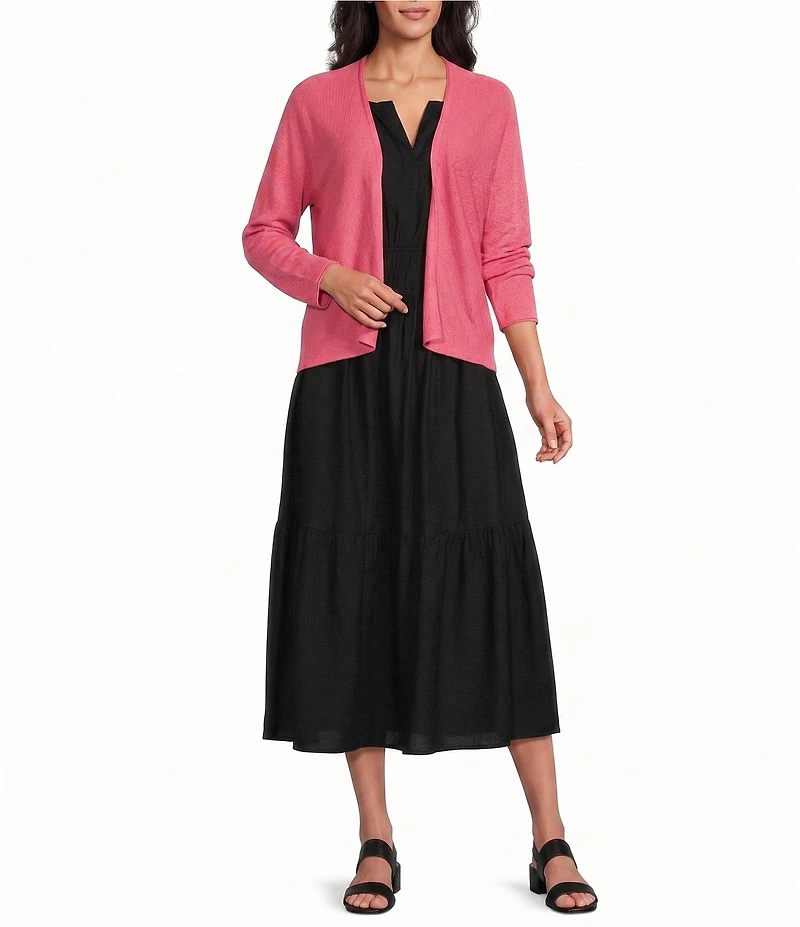 Investments Petite Size 3/4 Dolman Sleeve Open Front Cardigan