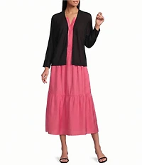 Investments Petite Size 3/4 Dolman Sleeve Open Front Cardigan