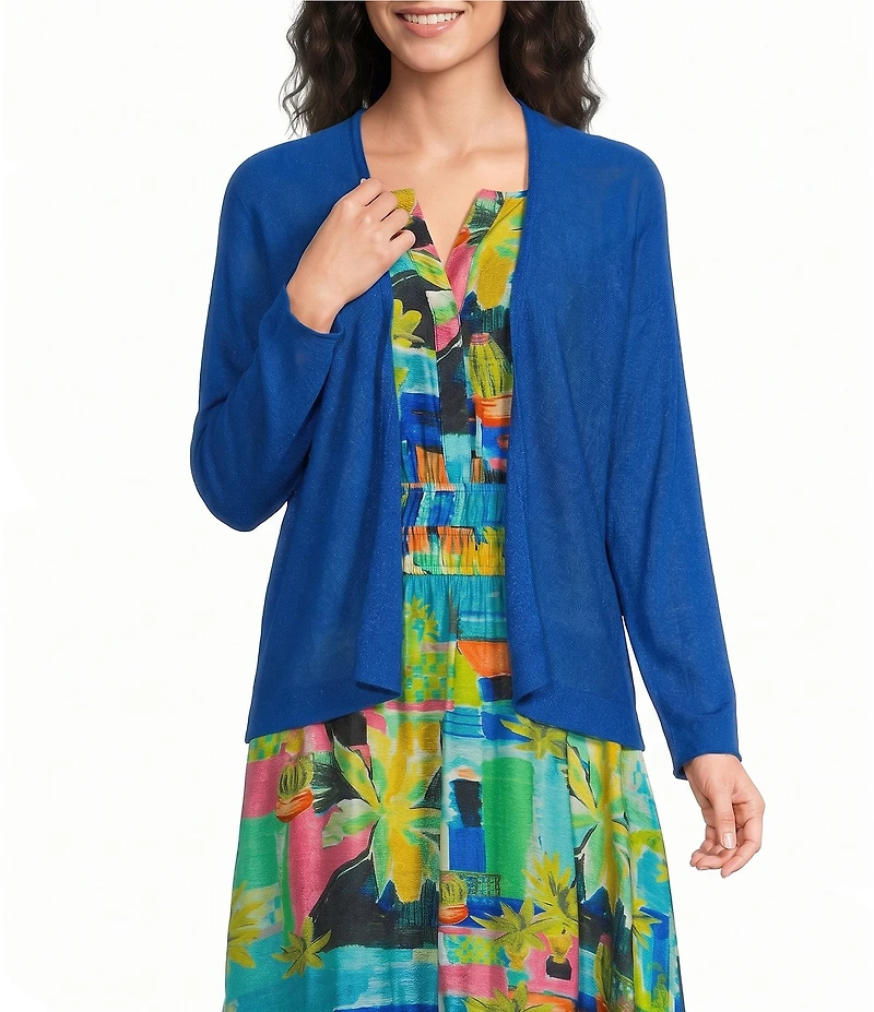 Investments Petite Size 3/4 Dolman Sleeve Open Front Cardigan