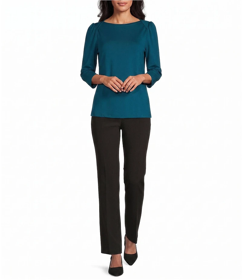 Investments Petite Size 3/4 Sleeve Envelope Neck Knit Top
