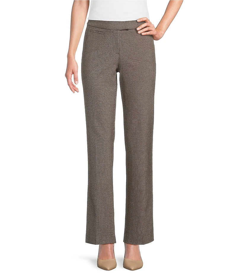 Investments Petite Size 5TH AVE Fit Houndstooth Straight Leg Pants