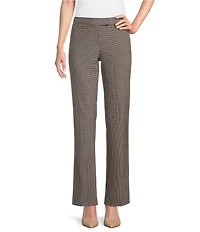 Investments Petite Size 5TH AVE Fit Houndstooth Straight Leg Pants