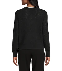 Investments Petite Size Charlotte Crew Neck Long Sleeve Button Front Cardigan