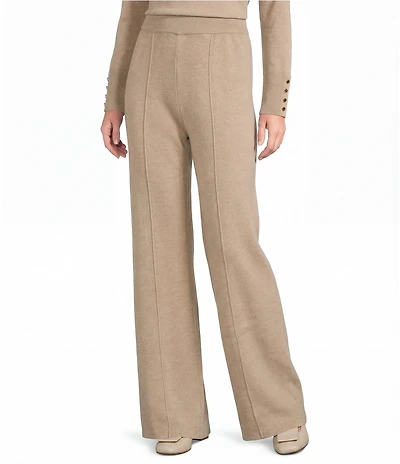 Investments Petite Size Coca Mocha Heather Wide Leg Full Length Pants