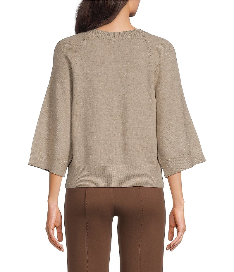Investments Petite Size Crew Neck 3/4 Dolman Sleeve Sweater
