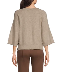Investments Petite Size Crew Neck 3/4 Dolman Sleeve Sweater