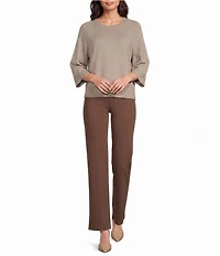 Investments Petite Size Crew Neck 3/4 Dolman Sleeve Sweater