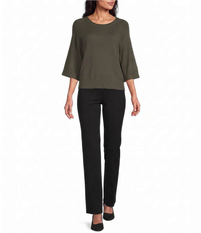 Investments Petite Size Crew Neck 3/4 Dolman Sleeve Sweater