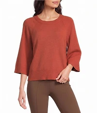 Investments Petite Size Crew Neck 3/4 Dolman Sleeve Sweater