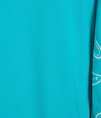 Investments Petite Size Elbow Sleeve Embroidery V-Neck Knit Top