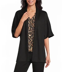 Investments Petite Size Elbow Sleeve Open Front Knit Cardigan