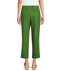Investments Petite Size Linen Blend Pull-On Straight Leg Ankle Pants