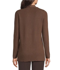 Investments Petite Size Long Sleeve Open Front Patch Pocket Cardigan