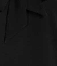 Investments Petite Size Long Sleeve V-Neck Bow Blouse