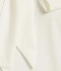 Investments Petite Size Long Sleeve V-Neck Bow Blouse