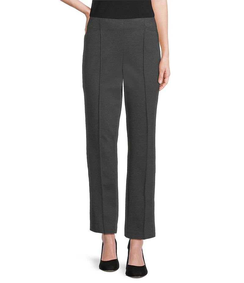 Investments Petite Size Medium Gray Heather Pintuck Slim Leg Pants