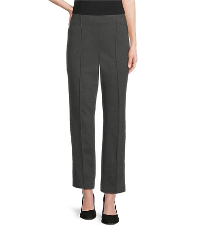 Investments Petite Size Medium Gray Heather Pintuck Slim Leg Pants