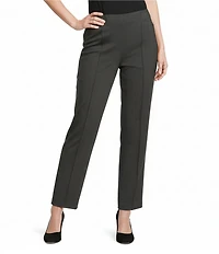 Investments Petite Size Medium Gray Heather Pintuck Slim Leg Pants