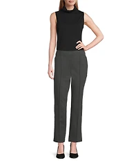 Investments Petite Size Medium Gray Heather Pintuck Slim Leg Pants