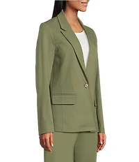 Investments Petite Size Performance Traveler Long Sleeve One Button Notch Lapel Blazer