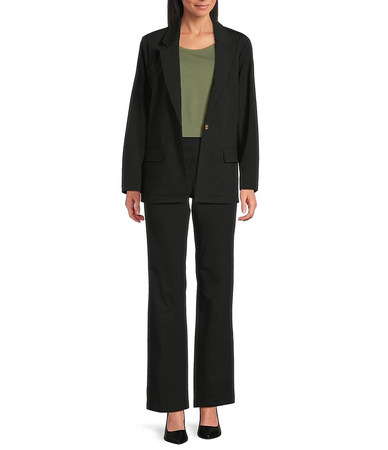Investments Petite Size Performance Traveler Long Sleeve One Button Notch Lapel Blazer
