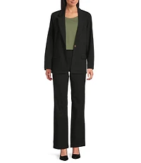 Investments Petite Size Performance Traveler Long Sleeve One Button Notch Lapel Blazer