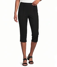 Investments Petite Size Pull-On Pintuck Capri Pants