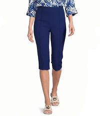 Investments Petite Size Pull-On Pintuck Capri Pants