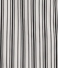 Investments Petite Size Rachel Black/White Stripe Print 3/4 Sleeve Point Collar Button Front Shirt