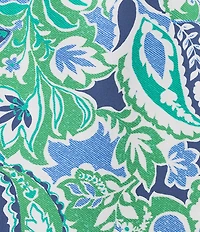 Investments Petite Size Rachel Multi Paisley Delight Print 3/4 Sleeve Point Collar Button Front Shirt