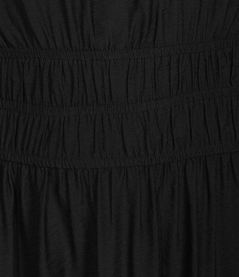 Investments Petite Size Short Cuff Sleeve Split Round Neck Maxi Crinkle Dress