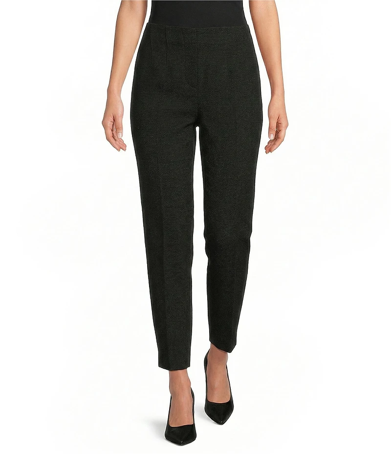Investments Petite Size Slim Leg Ankle Pull-On Pique Pants