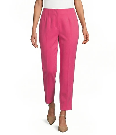 Investments Petite Size Slim Leg Ankle Pull-On Pique Pants