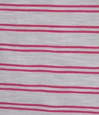 Investments Petite Size Striped Print 3/4 Ruched Sleeve Crew Neck Top
