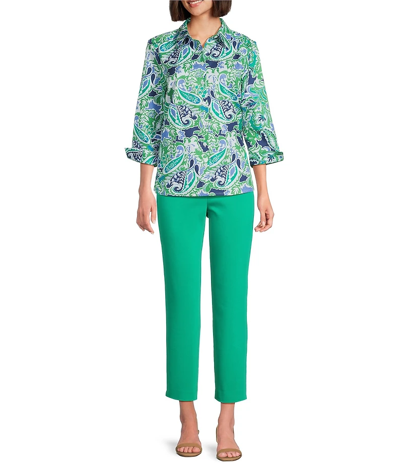 Investments Petite Size the PARK AVE fit Elite Stretch Ankle Straight Pants