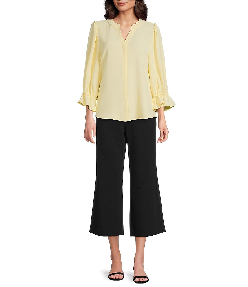 Investments Petite Size the PARK AVE fit Elite Stretch Wide Leg Crop Pants