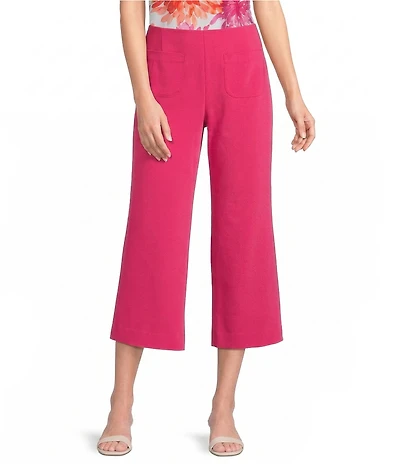 Investments Petite Size the PARK AVE fit Elite Stretch Wide Leg Crop Pants