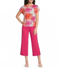 Investments Petite Size the PARK AVE fit Elite Stretch Wide Leg Crop Pants