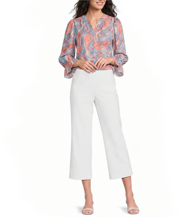 Investments Petite Size the PARK AVE fit Elite Stretch Wide Leg Crop Pants