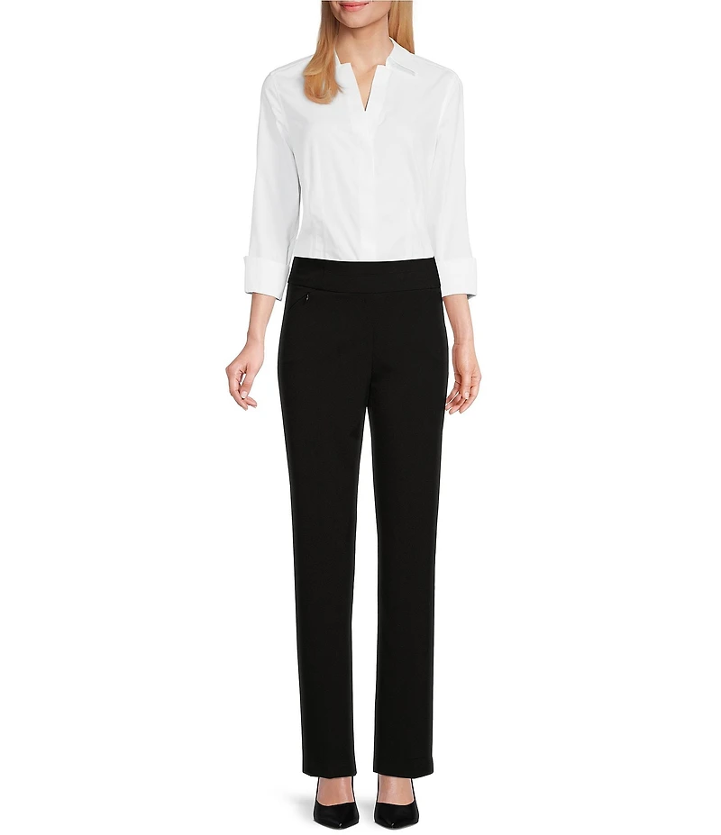 Investments Petite Size the PARK AVE fit Pull-On Straight Leg Pants