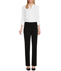Investments Petite Size the PARK AVE fit Pull-On Straight Leg Pants
