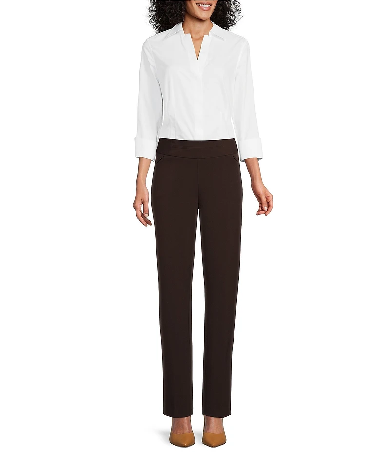 Investments Petite Size the PARK AVE fit Pull-On Straight Leg Pants