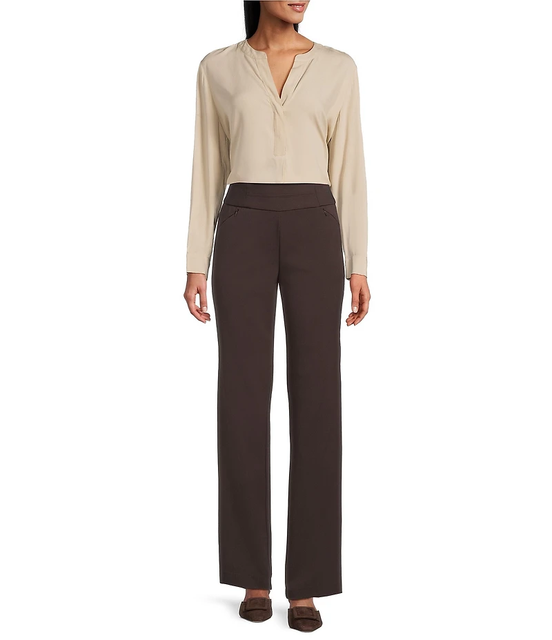Investments Petite Size the PARK AVE fit Pull-On Full Length Straight Leg Pants