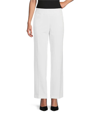 Investments Petite Size the PARK AVE fit Stretch Front Pocketed Tummy Control Straight Leg Pants