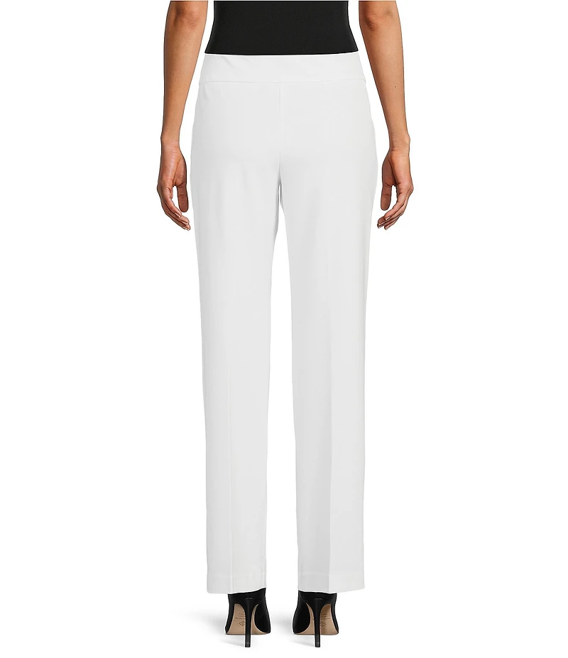 Investments Petite Size the PARK AVE fit Stretch Front Pocketed Tummy Control Straight Leg Pants