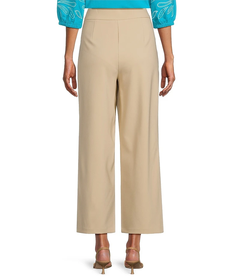 Investments Petite Size Wide Leg Embroidery Cut Out Crop Pants