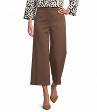 Investments Petite Size Wide Leg Pull-On Twill Crop Pants