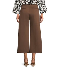 Investments Petite Size Wide Leg Pull-On Twill Crop Pants